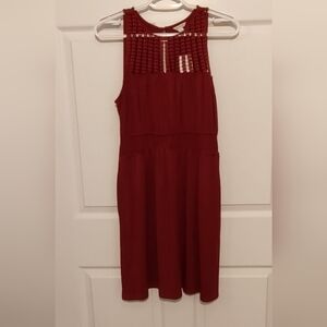 NWT Cato Rusty Brown Sleeveless Sundress with Crochet Detail